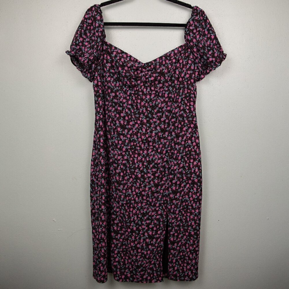 City Triangles peasant ditzy floral mini dress-XL